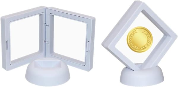 10-pakning 3D Flytende Displaystativer for Medaljer, Prøver (Hvit)
