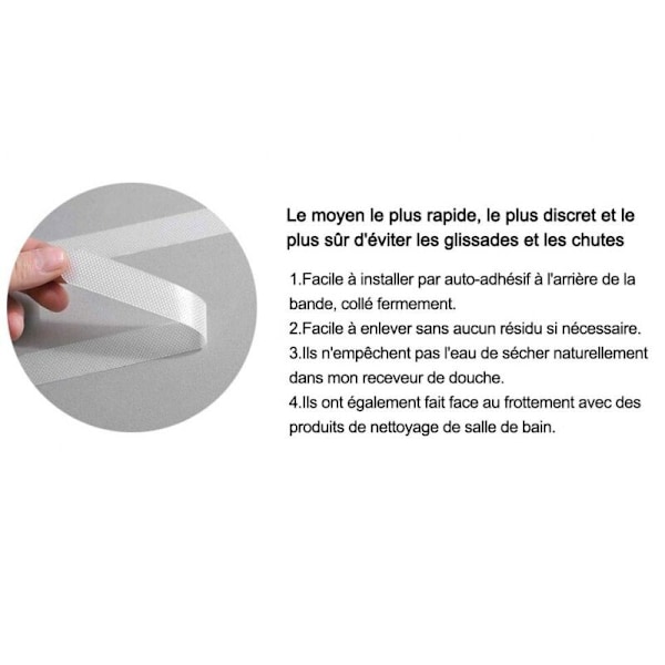 12 stycken transparenta ljumma halkskyddsband för duschrum (2 x 38 cm)