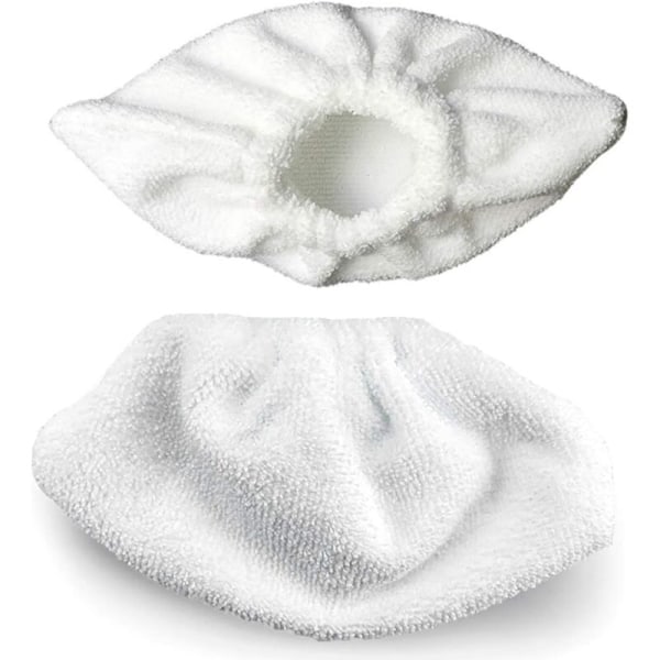 Mikrofiber damprengjøring for manuelt munnstykke, sett med svamper, svampbomullsdeksel, kompatibelt med de fleste damprensere (hvit)
