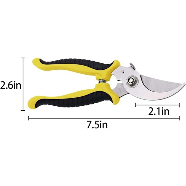 Hagesaks, tørkere, sklisikre sakser, multifunksjonelle grenklipper, profesjonell hagebeskjærer, 2 stk 19cm