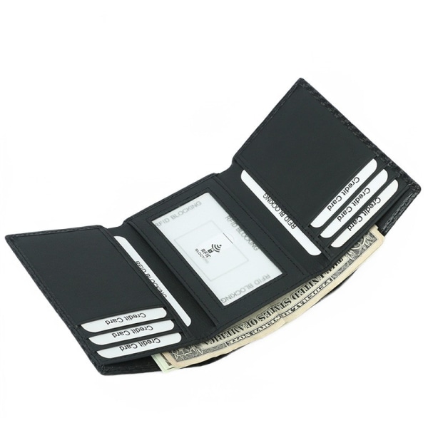 1 styk RFID pung til mænd 3-fold multi-card slot kohud pung