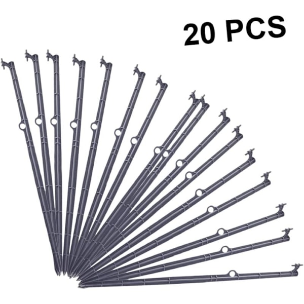 20 Stycken Tillbehör Verktyg Piqueture Insertion Insertion Insertion Slang Bevattningstillbehör Gout Picet Nytt Material Vändkolv, 0.650cm, Svart
