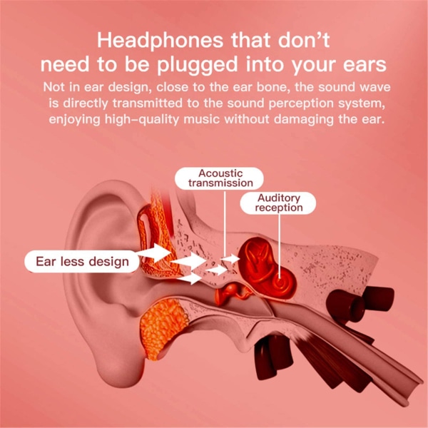 Bluetooth trådløse hodetelefoner Kablet Outdoor Sports Headset - Rød