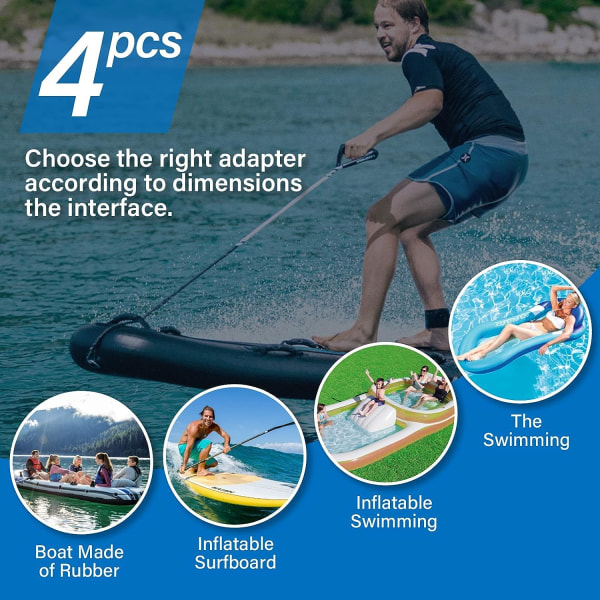 4 munstycken Sup pumpadapter luftpumpkonverter, båtluftventil adapterkit, uppblåsbara pumpadaptrar för kajak, stand up paddle board, uppblåsbar säng
