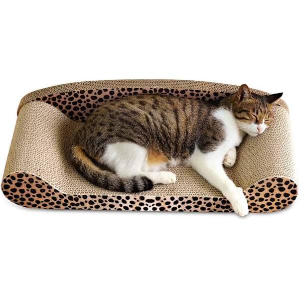 Premium kartong leopardmönstrad kattklösträ - Snyggt utseende - Miljövänlig - Skydda möbler golv