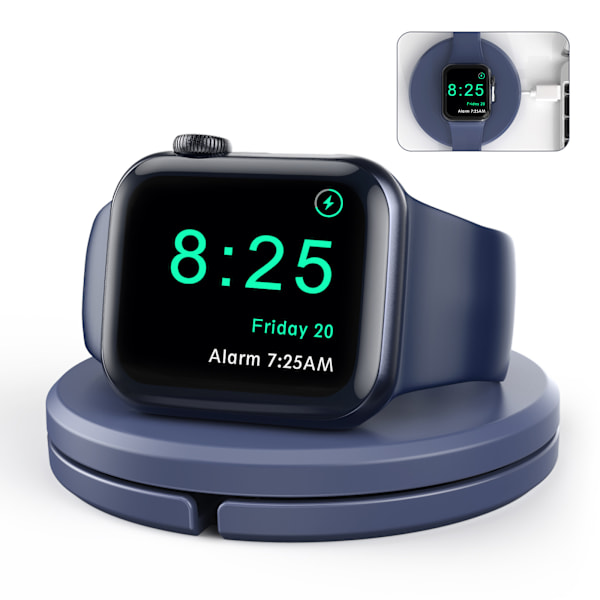 Laderstativ Kompatibel Med Apple Watch, Bærbar Ladestasjon Kabelhåndtering Dokkholder Organizer