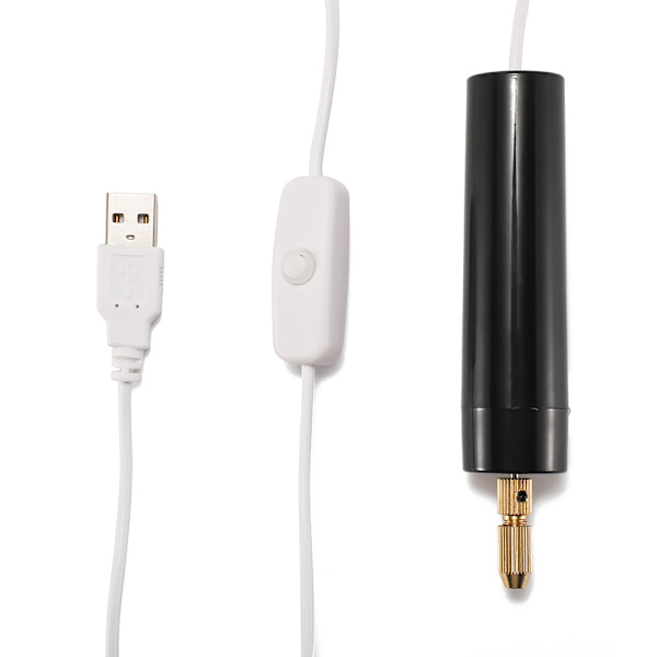Mini elektrisk borr, DC 5V bärbar elektrisk USB-borr, 0,7-1,2 mm manuell mikroborrbitssats med 13 st bitar, för träplastpapper