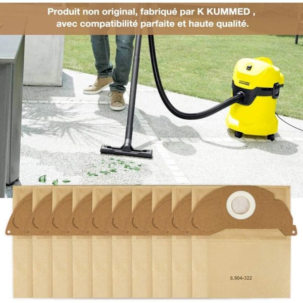 Sett med 10 støvsugerposer for Karcher 6.904-322.0
