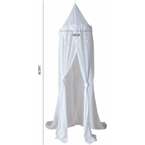 Barnsäng sänghimmel myggnät för barnrum (vit) 50220cm