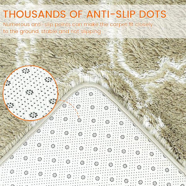 Matta till vardagsrum, Supersoft Sammet Matta Sovrum Päls Dekoration Halksäker Vardagsrum Matta Modern Shaggy Golvmatta Storlek Stor (Geometrisk Beige, 160