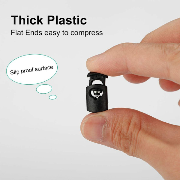6 stk. Plast Snøre Låse Stopper Ende Fjeder Stop Enkelt Hul Toggle Fastener Stoppere Reb Ende til Snore Tøj, Snørebånd, Tasker, Camping, Bl
