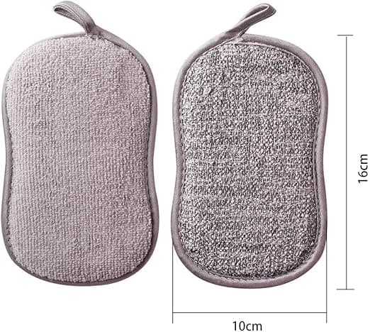 Sett med 8 vaskbare mikrofiber-oppvaskssvamper, perfekt for non-stick gryter og panner