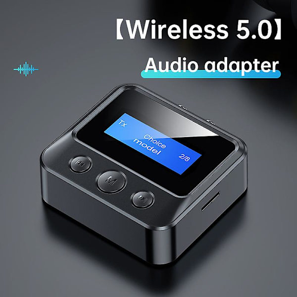 Ny Bluetooth 5.0 lydmottaker-sender med LCD-skjerm