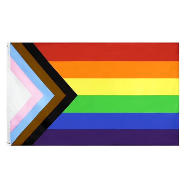 1 Progress Flag - Gay Pride Flag - Rainbow Flag - 150 x 90 cm