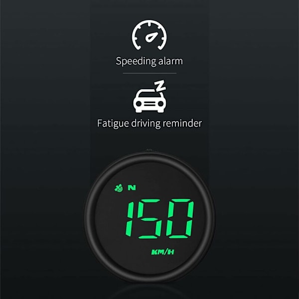 Universal Digital GPS Speedometer, Overspeed Warning, Mileage Measurement, Fatigue Driving Reminder for All Vehicles (Black)