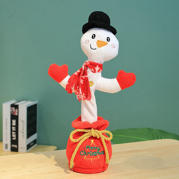 Christmas Doll and Song Decoration Portable Holiday Dance Plush Snowman