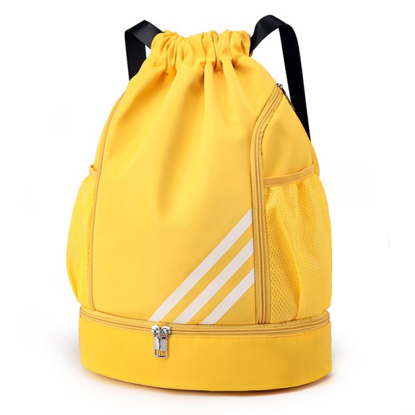 Rep ryggsäck sportväska, reseryggsäck för män och kvinnor, sidonätfickor med mesh , lämplig för fitness, yoga, dans（gul）