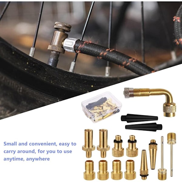 SV AV DV Cykelventil Adapter Kit, Cykeldæk Pumpe Inflator Dyse Adapter Kit - RWInflator Dyse