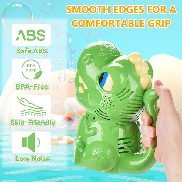 Bubbelmaskin, Automatisk Dinosaurie Bubbelmaskingevär Barn Utomhusleksak, Bubbelblåsningsmaskin Festgåva,