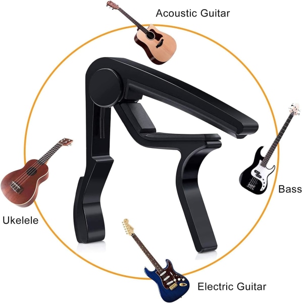 Gitarrtillbehörskit med capo, 3-i-1 plektrumverktyg, plektrum, fingerskydd, tumplektrum, gitarrstallpinne (Set 1)