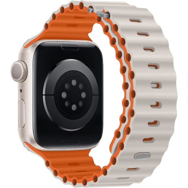Star-Orange, kompatibel med Apple Watch-bånd 41 mm 40 mm 38 mm, myk silikonrem med spenne kompatibel for Apple Watch Series 8 7 SE 6 5 4