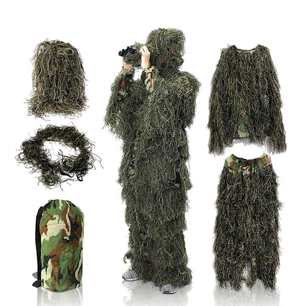 Ghillie-puku, 3D-naamiointi metsästysvaatteet naamiointikumilla