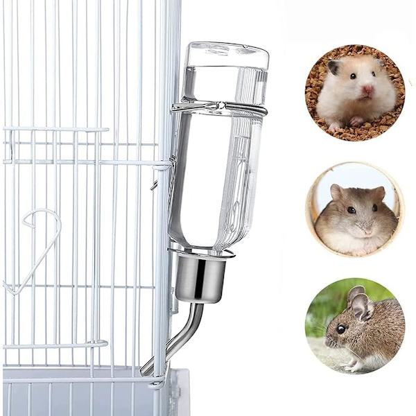 Hamster vannflaske, 180 ml vanndispenser for små dyr, kanin vannfôrer, kanin hengende vannfountain dispenser, for liten kjæledyrflaske, hamsteravgift