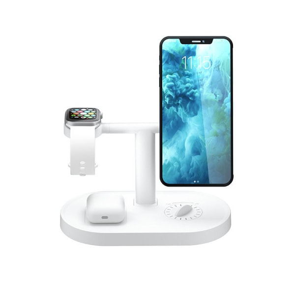 Magnetic three-in-one 15W wireless fast charging watch earphone charger desktop mobile phone holder