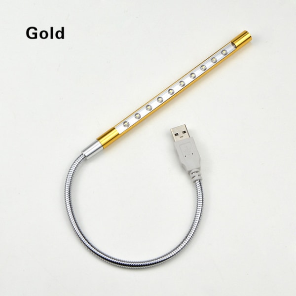 (Kultainen) 1-osainen kannettava mini- USB -matkavalo, säädettävä kulma U