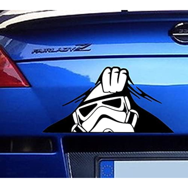 1 x Stormtrooper Peep - Auton lasin ikkunan puskurin vinyylitarra Pyörä Van Drift JDM Matkailuauto 4x4 (Painettu tarra))