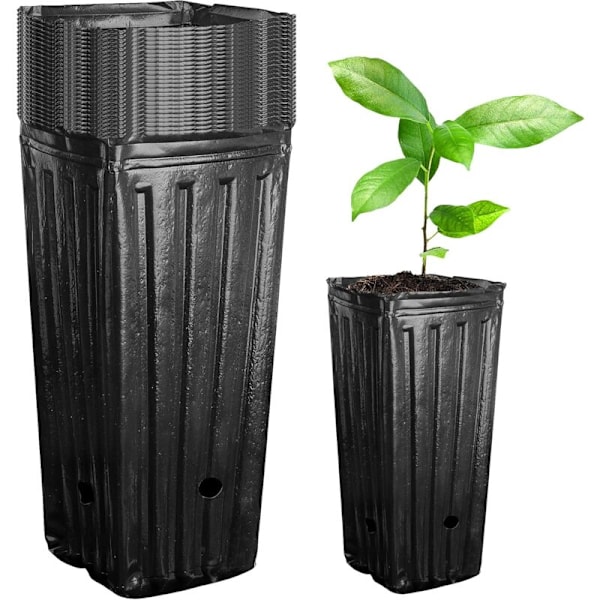 20 stk. store potter til træer, dybe plastikpotter til planteskoler, 7,8\" store krukker til såning af blomsterplanter til indendørs haveplanter