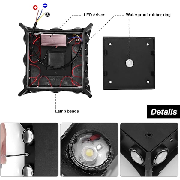 18W Moderne LED væglampe væglampe vandtæt IP65 aluminium LED væglampe indendørs udendørs til stue soveværelse badeværelse gang trappeopgang entr