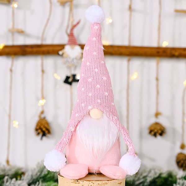 Joulu Tonttu Koristeet, Joulu Pehmolelut Pitkällä Hatulla, Joulu Tontut, Joulu Lelut Lapsille, Joulujuhlan Suosikit (Pinkki+Punainen)