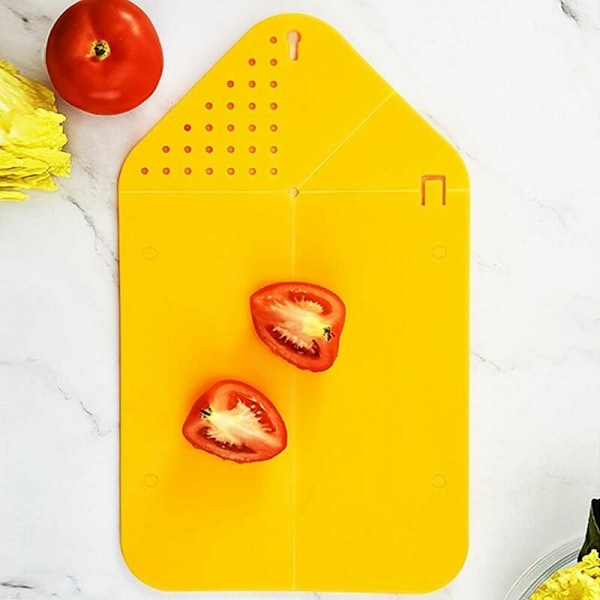 Vikbara skärbrädor, plastskärbräda med dräneringsfunktion, multifunktionell vikbar skärbräda för kök och picknick