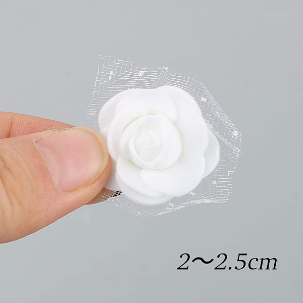 (Vit-2,5 cm) 200 Konstgjorda Rosknoppar PE Skum Konstgjorda Blommor Hem Bröllopsfest Dekoration.