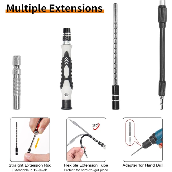 Precision Screwdriver Kit, Screwdriver Set Professional Repair Tools 115 in 1 Set Multi-function Magnetic Screwdriver for Iphone Laptop Mac Watch To