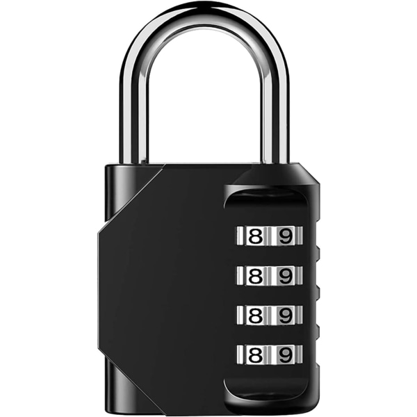 Padlock (1 pack red), Code padlock, gym padlock, 4-position outdoor waterproof and resettable combination padlock, used for school gym storage cabin