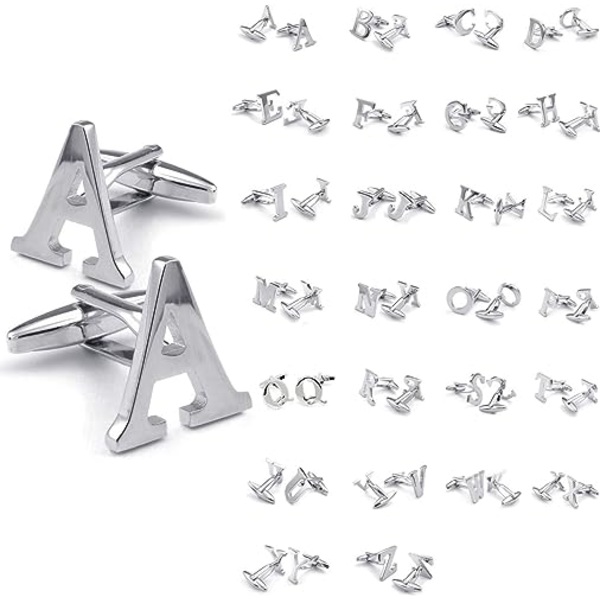 Alphabet Manchet (L) Herre Skjorte Håndled Rustfrit Stål Bryllupsgave