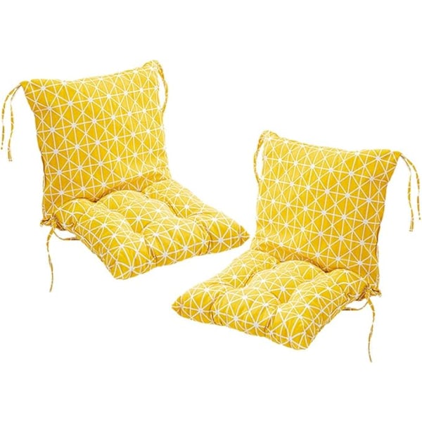 2-delte stolputer med ryggdel, ryggpute med stropper, lav ryggpute (stil 4, 40 x 40 cm)