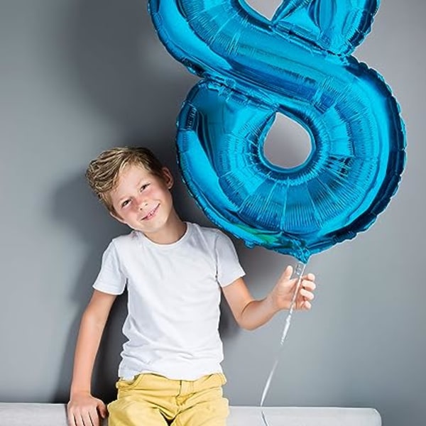 3 års bursdag ballong blå - 75 CM tall ballong - Gutt bursdag dekor sett - Gratulerer med dagen dekorasjon - Gratulerer med dagen ballong - Flyr med Hel