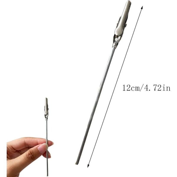 20 stk. metalklips, Memo Clip Holder Stand, til at fastgøre kort, selvklæbende noter, til fødselsdage, festdekorationer (120 mm, sølv)