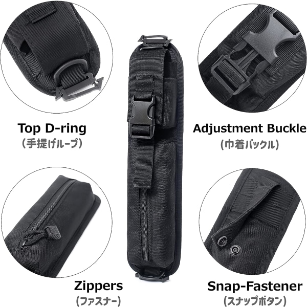 Svart - 2 stycken - Midjeväska Väska Taktisk Väska Militär Väska Multifunktionell Holster för Utomhussporter Vandring