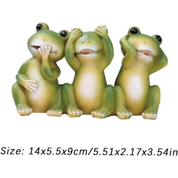 Frøstatue Miniature Fe Have Statue Frø Figur Resin Håndværk Ornament Dekoration til Plæne Blomsterpotte-Skulptur Vedhæng