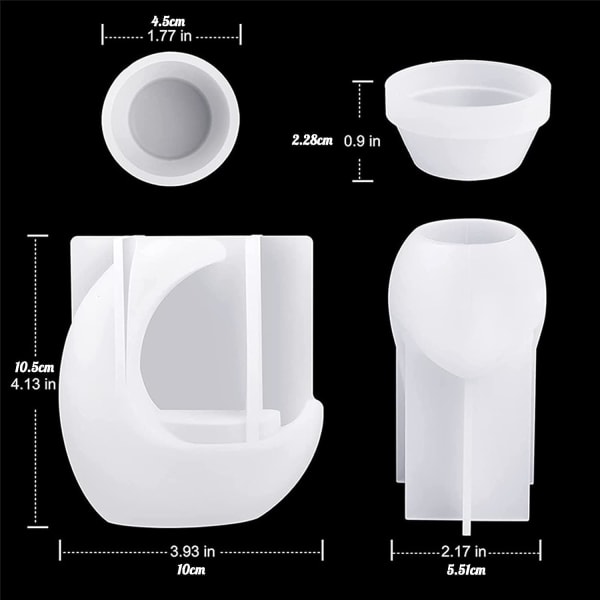Harpiks Lysestager Silikone Lysestager Form Måne Form DIY Epoxy Harpiks Form Lysestager Epoxy Harpiks Lysestager Form til Fremstilling af Smal