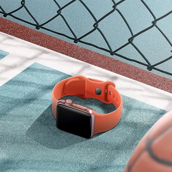 Silikonihihna (korallinpunainen, iso) yhteensopiva Apple Watch kanssa