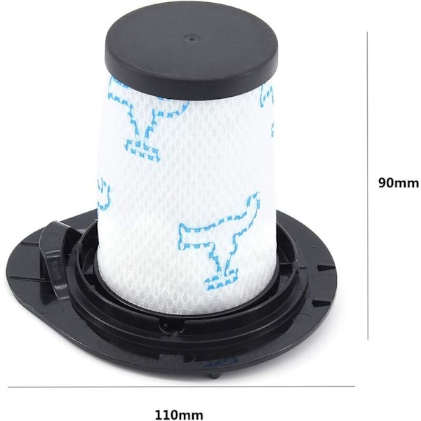 Pakke med 2 filtre for Rowenta Air Force 460 All in One RH92XX og Rowenta Air Force Flex 560 RH94XX støvsuger, erstatter ZR009002