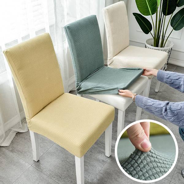 Ruokailuhuoneen tuolinpäälliset, irrotettavat ja pestävät tuolin suojukset, 4 kappaleen sarja (tummanharmaa)