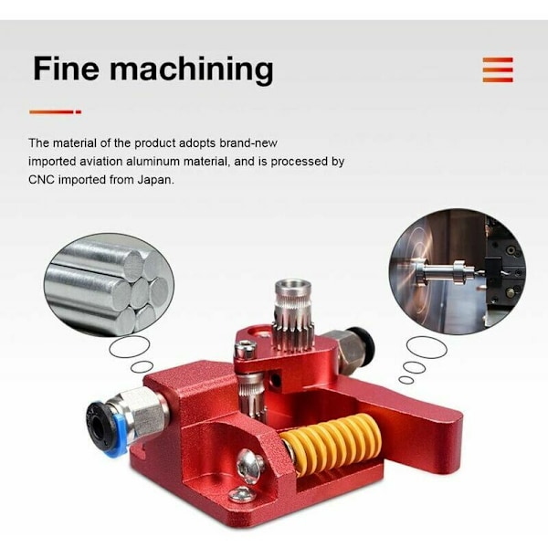 Förbättrad dubbelväxlad extruder för 3D-skrivare, filamentmatning, CR-10 mm, för Ender 3 V2 CR-10S Pro 1.75, enkel anslutning