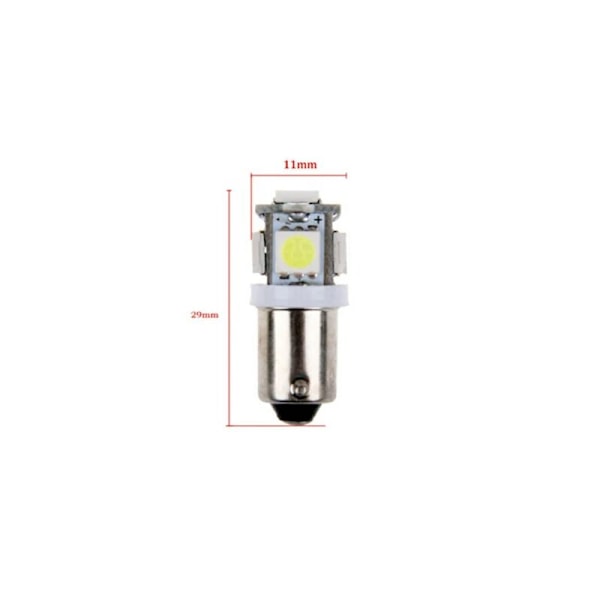 （Röd） Ba9s LED med 5 SMD5050-chips, 2 2-formade paket, silvergrå, rött ljus, 2-pack