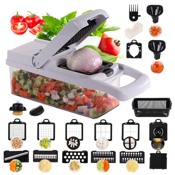 Kökets multifunktionella grönsaksskärare, perfekt för att hacka frukt och grönsaker, lök